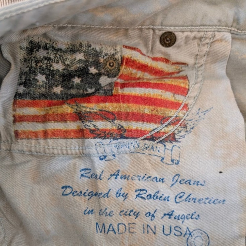 Robin's Jean Motard Moto 36x33 Light Blue Denim #SP5475 Made in U.S.A. EUC - Picture 8 of 10